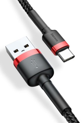 Usb Кабель-зарядка TYPE-C Baseus Cafule 2A 2м (CATKLF-C91) чёрно-красный