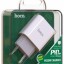 Зарядный блок для быстрой зарядки Type-C Hoco Plus, 1-порт USB-C, 1C/20вт, белое
