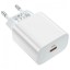 Зарядный блок для быстрой зарядки Type-C Hoco Plus, 1-порт USB-C, 1C/20вт, белое