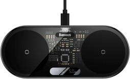 Беспроводное зарядное устройство Baseus LED Display 2in1 для Phone+Pods WXSX010101 черное