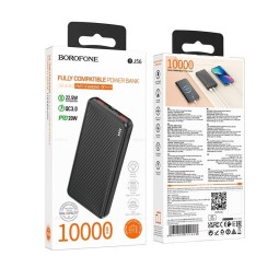 Powerbank с быстрой зарядкой - Borofone BJ56 - 10000mAh 2USB/1C - 22.5W/20W черный