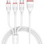 Кабель зарядки телефона Borofone 3-в-1 Enjoy Lightning/Micro/Type-C 2.4A 1м силиконовый белый