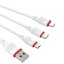 Кабель зарядки телефона Borofone 3-в-1 Enjoy Lightning/Micro/Type-C 2.4A 1м силиконовый белый
