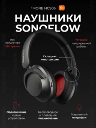 Беспроводные полноразмерные  наушники Xiaomi 1More SonoFlow ANC, с шумоподавлением.