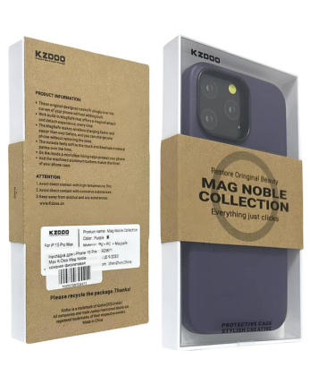 Накладка для i-Phone 15 Pro Max K-Doo Mag Noble кожаная фиолетовая