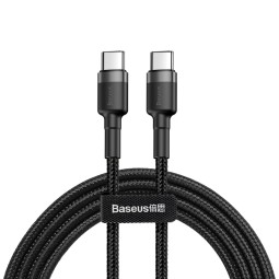 Usb Кабель-зарядка TYPE-C на TYPE-C Baseus Cafule PD2.0, 1м, 60w серо-черный