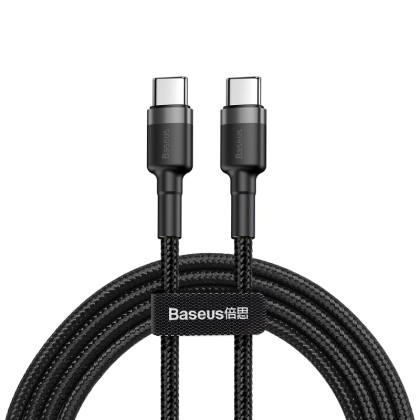 Usb Кабель-зарядка TYPE-C на TYPE-C Baseus Cafule PD2.0, 1м, 60w серо-черный