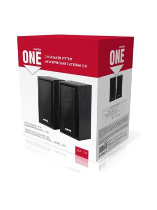 Акустическая система 2.0 SmartBuy ONE, дерево, 6 Вт, питание от USB, черная (SBA-101)/20