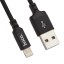 Usb Кабель для зарядки Apple Hoco Times speed Lightning  1м 2.0A в тканевой оплётке чёрный