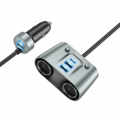 Автомобильное заряд. устр. Hoco Z51 3USB/2T-C/2-12V чёрный