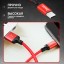 Usb Кабель для зарядки Type-C Hoco X14 Speed 2.4A 1м в тканевой оплетке красный