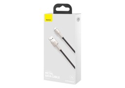 Usb Кабель-зарядка Lightning Baseus Cafule в тканевой оплетке, короткий кабель 25см, черный