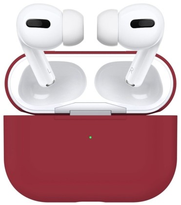 Силиконовый чехол для AirPods Pro малиновый