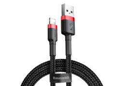 Usb Кабель-зарядка Lightning Baseus Cafule 1м (CALKLF-B19) черно-красный