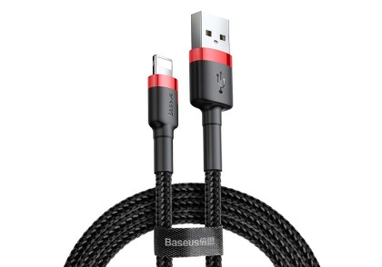 Usb Кабель-зарядка Lightning Baseus Cafule 1м (CALKLF-B19) черно-красный