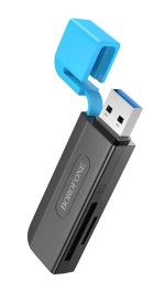 Картридер Borofone 2TB 5Gbps USB3.0 чёрно-синий