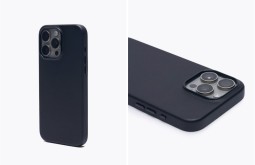 Накладка для iPhone 15 Pro Max KDoo - кожаная черная - Премиум серия