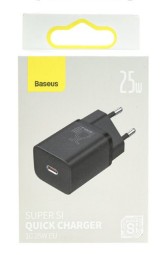 Сетевое зар. устр. Baseus Super Si 1C 3A 25вт черное