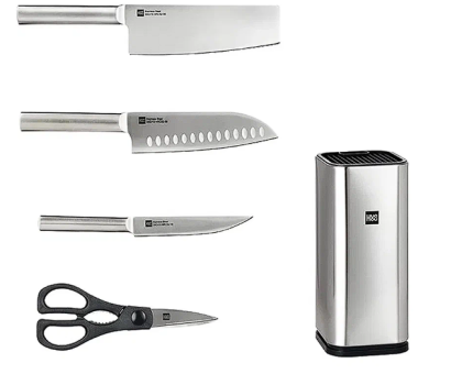 Набор кухонных ножей Xiaomi HuoHou Stainless steel kitchen Knife set (HU0095) серебристый