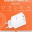 Сетевое зарядное устройство Hoco с шнуром Type-C на Type-C 1USB/1С PD3.0/QC3.0 20W/18W белое
