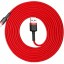 Usb Кабель-зарядка Lightning Baseus Cafule 3м (CALKLF-R09), в тканевой оплетке, красный