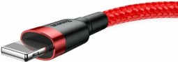 Usb Кабель-зарядка Lightning Baseus Cafule 3м (CALKLF-R09), в тканевой оплетке, красный
