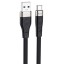 Usb Кабель-зарядка Type-C Hoco X53 Angel silicone 3A 1м плоский силиконовый чёрный