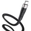 Usb Кабель-зарядка Type-C Hoco X53 Angel silicone 3A 1м плоский силиконовый чёрный