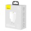 Зарядное устройство для телефона Baseus Compact 20W, 2 порта 1USB/1Type-C, белое, скоростная зарядка.