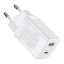 Зарядный блок для смартфонов Baseus Super Si Quick Charger 2 порта 1USB/1C 30W EU, белое