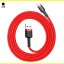 Кабель для зарядки Iphone Baseus Cafule с быстрой зарядкой 1м, в тканевой оплетке, красный