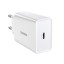 Сетевое зарядное устройство с Type C, скоростная зарядка Baseus Speed Mini 1C 3A/20W, белое