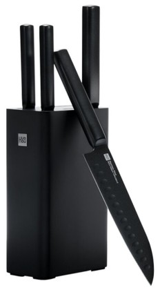 Набор ножей Xiaomi Heat Cool (4 ножа с подставкой) (HU0076) черные
