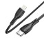 Провод для зарядки Type-C на Lightning Borofone Durable 12W - силиконовый - черный - 1м