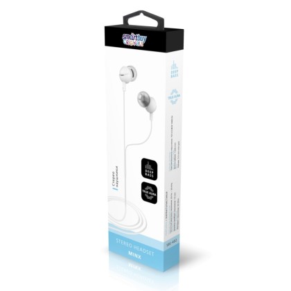Стереонаушники внутриканальные Smartbuy Minx, белые, в коробке (SBE-402)