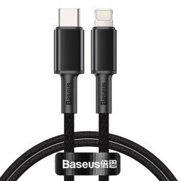 Кабель-зарядка Type-C на Lightning Baseus High Density Braided 20W 1м (CATLG01) черный