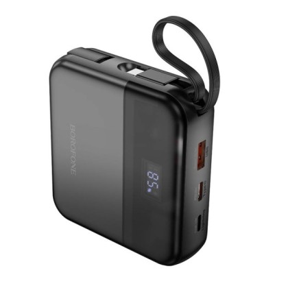 Повербанк с кабелем Borofone BJ64 - 10000mAh/1USB/1C/Lightning 22.5W/PD20W - кабель Type C- lighting - черный