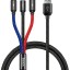 Кабель-зарядка Baseus Three Primary Micro+Lightning+Type-C 3.5A 30см (CAMLT-ASY01) черный