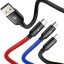Кабель-зарядка Baseus Three Primary Micro+Lightning+Type-C 3.5A 30см (CAMLT-ASY01) черный